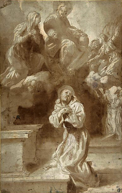 christ and the virgin appearing to saint francis